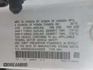 2018 Honda CR-V LX with VIN 2HKRW5H35JH420939, listed as a Copart auction lot 47260715 with 67,875 mi miles and Salvage Title. Bid and sale history available at carsss.com. Image 16.