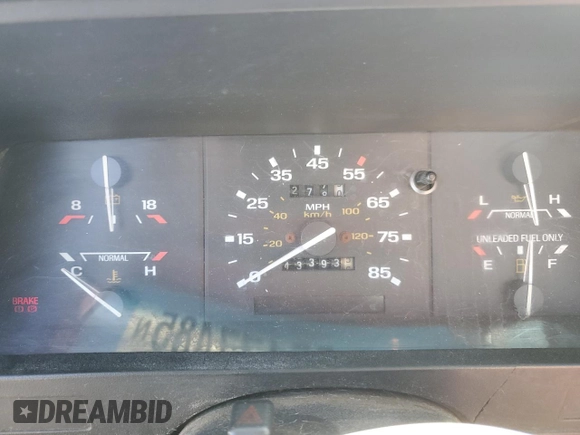 1989 Ford Ranger XLT with VIN 1FTCR10A1KUB65410, listed as a Copart auction lot 55177485 with 43,393 mi miles and Clean Title. Bid and sale history available at carsss.com. Image 9.