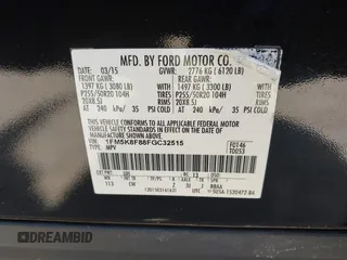 2015 Ford Explorer Limited with VIN 1FM5K8F88FGC32515, listed as a IAAI auction lot 41779476 with 83,601 mi miles and . Bid and sale history available at DreamBid. Image 9.
