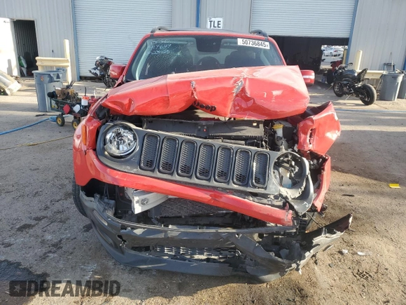 2018 Jeep Renegade Altitude with VIN ZACCJABBXJPH24174, listed as a Copart auction lot 50736845 with 87,712 mi miles and Salvage Title. Bid and sale history available at DreamBid. Image 5.