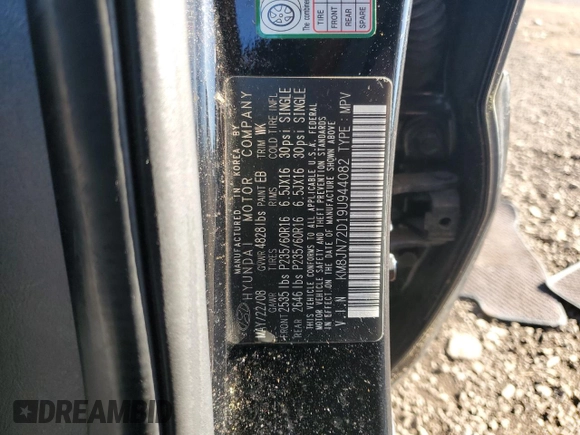 2009 Hyundai Tucson SE with VIN KM8JN72D19U944082, listed as a Copart auction lot 42760325 with 190,441 mi miles and Salvage Title. Bid and sale history available at carsss.com. Image 15.