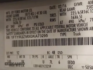 2016 Ford Transit Cargo with VIN 1FTYR2ZM0GKA73295, listed as a IAAI auction lot 41538939 with 301,190 mi miles and . Bid and sale history available at carsss.com. Image 9.