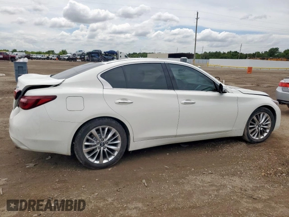 2020 Infiniti Q50 Luxe with VIN JN1EV7AP4LM206174, listed as a Copart auction lot 62498325 with 58,993 mi miles and Salvage title. Bid and sale history available at DreamBid. Image 3.