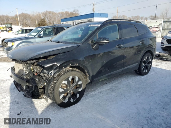 2023 Kia Sportage X-Line with VIN 5XYK6CAFXPG097403, listed as a Copart auction lot 43852115 with 47,237 mi miles and Salvage Title. Bid and sale history available at carsss.com. Image 1.