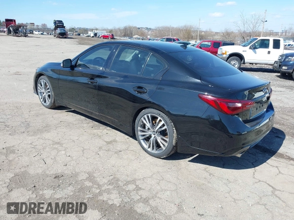 2018 Infiniti Q50 3.0t LUXE with VIN JN1EV7AP1JM355865, listed as a IAAI auction lot 41863684 with 84,336 mi miles. Bid and sale history available at carsss.com. Image 3.