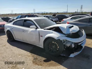 2021 Dodge Charger Scat Pack Widebody with VIN 2C3CDXGJ4MH526419, listed as a Copart auction lot 77953484 with 30,480 mi miles and Salvage Title. Bid and sale history available at DreamBid. Image 4.