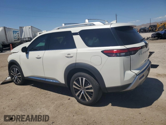 2023 Nissan Pathfinder Platinum with VIN 5N1DR3DH9PC211372, listed as a Copart auction lot 58107804 with 10,215 mi miles and Salvage title. Bid and sale history available at DreamBid. Image 2.