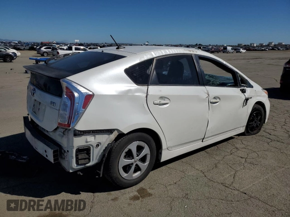 2013 Toyota Prius One with VIN JTDKN3DU7D1733686, listed as a Copart auction lot 49822995 with Not Provided miles and Salvage Title. Bid and sale history available at DreamBid. Image 3.