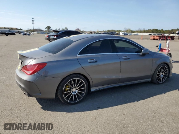 2015 Mercedes-Benz CLA 250 with VIN WDDSJ4EB7FN180683, listed as a Copart auction lot 54276095 with 58,728 mi miles and Salvage Title. Bid and sale history available at DreamBid. Image 3.