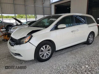 2014 Honda Odyssey EX-L with VIN 5FNRL5H63EB035970, listed as a Copart auction lot 59327245 with 91,928 mi miles and Salvage title. Bid and sale history available at DreamBid. Image 1.