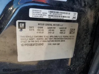 2015 Chevrolet Cruze LT with VIN 1G1PE5SB3F7218843, listed as a Copart auction lot 87000204 with 146,466 mi miles and Salvage Title. Bid and sale history available at carsss.com. Image 12.