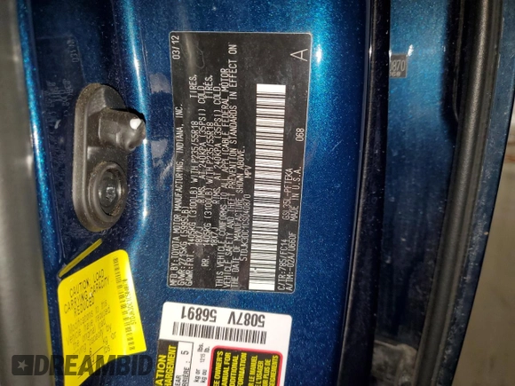 2012 Toyota Sienna LE with VIN 5TDJK3DC1CS040870, listed as a Copart auction lot 46342545 with 189,387 mi miles and Salvage Title. Bid and sale history available at carsss.com. Image 13.