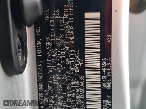 2010 Toyota Highlander Sport with VIN 5TDEK3EHXAS004085, listed as a Copart auction lot 80378414 with 240,530 mi miles and Non repairable. Bid and sale history available at DreamBid. Image 13.