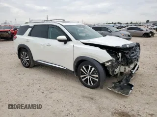 2024 Nissan Pathfinder Platinum with VIN 5N1DR3DG5RC277704, listed as a Copart auction lot 57171205 with 16,360 mi miles and Salvage title. Bid and sale history available at DreamBid. Image 4.