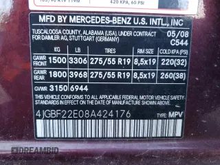 2008 Mercedes-Benz GL-Class 3.0L CDI with VIN 4JGBF22E08A424176, listed as a Copart auction lot 43286605 with 156,480 mi miles and Salvage Title. Bid and sale history available at carsss.com. Image 13.