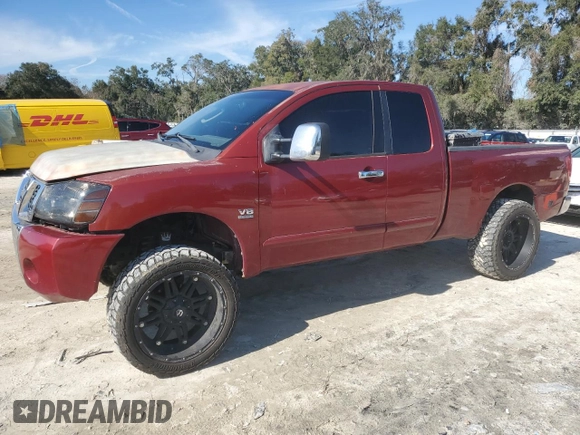 2004 Nissan Titan SE with VIN 1N6AA06A74N508277, listed as a Copart auction lot 87801695 with 124,137 mi miles and Clean Title. Bid and sale history available at carsss.com. Image 1.