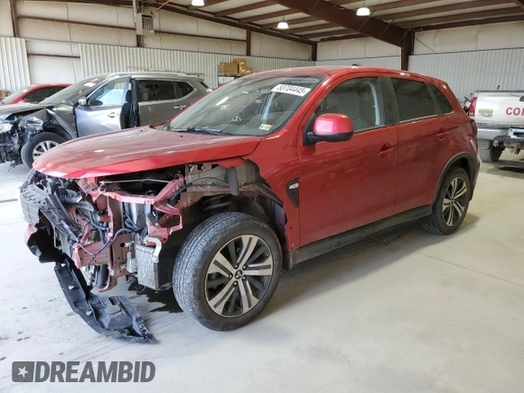 2023 Mitsubishi Outlander ES z VIN JA4ARUAU4PU000597, wystawiony jako Copart lot #53704445 z przebiegiem 27 206 mil mil oraz Szkoda całkowita • Salvage title. Historia ofert i sprzedaży dostępna na DreamBid. Obrazek 1.