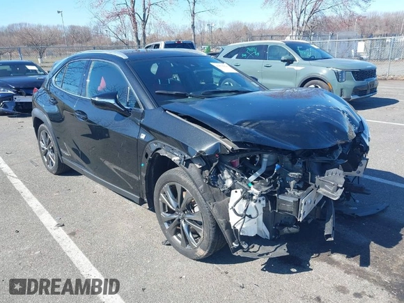 2021 Lexus UX with VIN JTHR9JBH7M2052899, listed as a IAAI auction lot 41878321 with 48,837 mi miles. Bid and sale history available at carsss.com. Image 1.