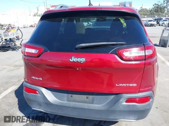 2015 Jeep Cherokee Limited with VIN 1C4PJMDB1FW599205, listed as a IAAI auction lot 41709308 with 112,415 mi miles. Bid and sale history available at carsss.com. Image 16.