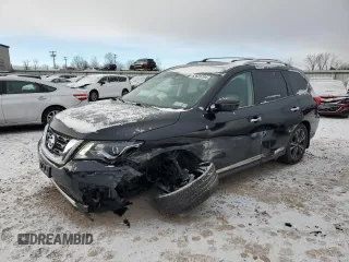 2020 Nissan Pathfinder Platinum with VIN 5N1DR2DM7LC624585, listed as a Copart auction lot 83628704 with 53,321 mi miles and Salvage Title. Bid and sale history available at carsss.com. Image 1.