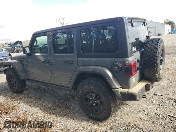 2022 Jeep Wrangler Unlimited Willys with VIN 1C4HJXDG5NW103726, listed as a Copart auction lot 75965134 with 21,536 mi miles and Salvage Title. Bid and sale history available at DreamBid. Image 2.