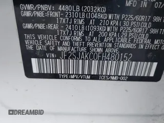 2015 Subaru Forester 2.5i Limited with VIN JF2SJAKC0FH480152, listed as a IAAI auction lot 41915783 with 174,155 mi miles. Bid and sale history available at carsss.com. Image 9.