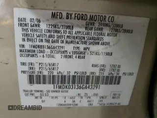 2006 Ford Freestyle Limited with VIN 1FMDK03136GA43291, listed as a Copart auction lot 88061265 with 212,296 mi miles and Salvage Title. Bid and sale history available at carsss.com. Image 15.