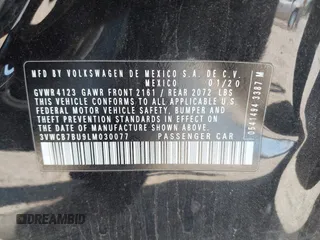 2020 Volkswagen Jetta S z VIN 3VWCB7BU9LM030077, wystawiony jako IAAI lot #42313433 z przebiegiem Nie podano mil oraz . Historia ofert i sprzedaży dostępna na DreamBid. Obrazek 9.