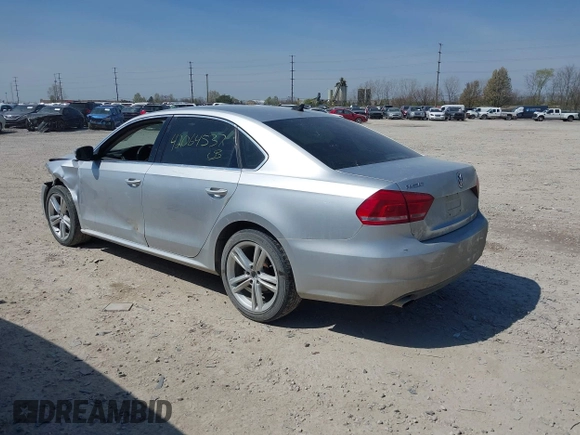 2013 Volkswagen Passat SE with VIN 1VWBN7A39DC078905, listed as a IAAI auction lot 42064537 with 185,853 mi miles and . Bid and sale history available at DreamBid. Image 3.
