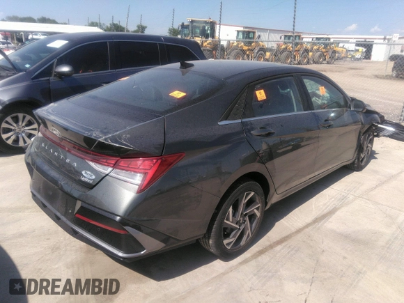 2024 Hyundai Elantra Limited with VIN KMHLP4DG4RU818145, listed as a IAAI auction lot 41881179 with 3,128 mi miles and . Bid and sale history available at DreamBid. Image 4.