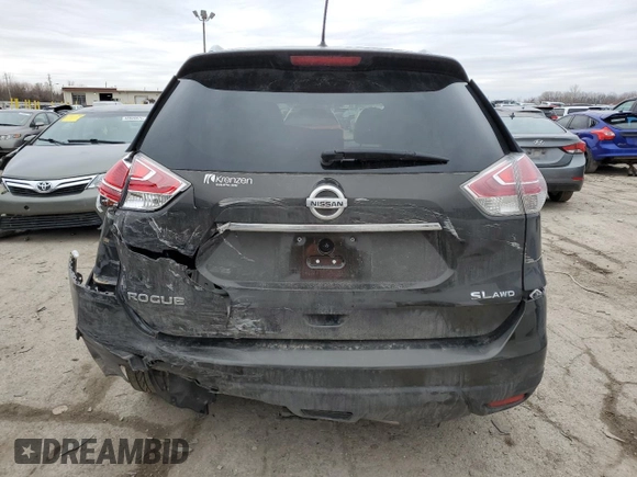 2016 Nissan Rogue SL with VIN 5N1AT2MV9GC742768, listed as a Copart auction lot 48130555 with 53,733 mi miles and Salvage Title. Bid and sale history available at DreamBid. Image 6.