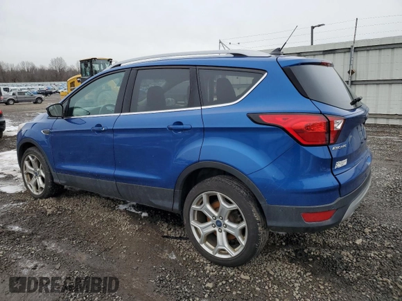 2019 Ford Escape Titanium with VIN 1FMCU9J96KUA01289, listed as a Copart auction lot 44680995 with 93,000 mi miles and Salvage Title. Bid and sale history available at carsss.com. Image 2.