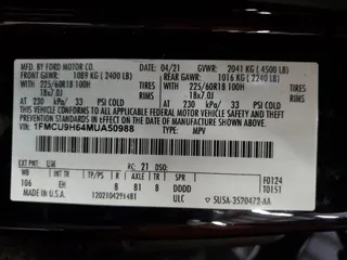 2021 Ford Escape SEL with VIN 1FMCU9H64MUA50988, listed as a Copart auction lot 54517685 with 122,593 mi miles and Salvage Title. Bid and sale history available at DreamBid. Image 13.
