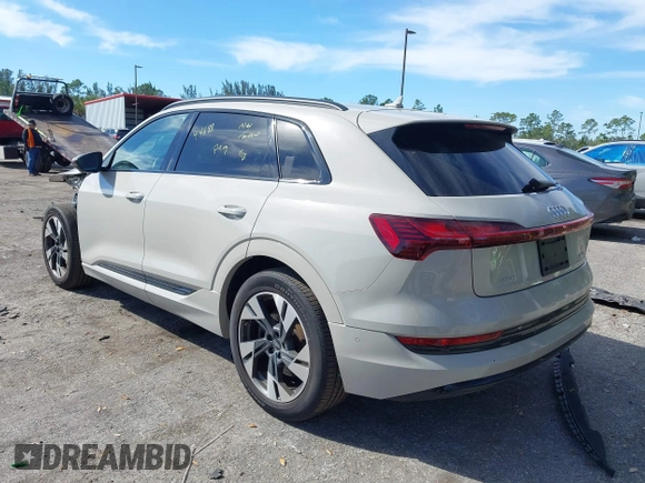 2022 Audi e-tron Premium with VIN WA1AAAGE1NB012253, listed as a IAAI auction lot 41424316 with 23,667 mi miles. Bid and sale history available at carsss.com. Image 3.