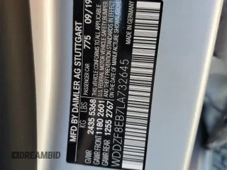 2020 Mercedes-Benz E-Class E 350 with VIN WDDZF8EB7LA732645, listed as a Copart auction lot 42632555 with 39,720 mi miles and Salvage Title. Bid and sale history available at carsss.com. Image 12.