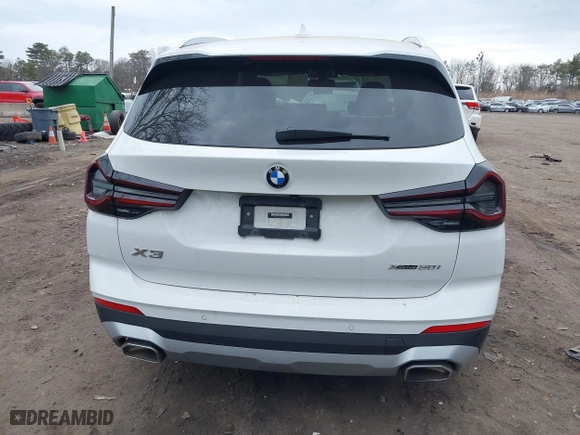 2023 BMW X3 xDrive30i with VIN 5UX53DP05P9T22681, listed as a IAAI auction lot 41646499 with 18,307 mi miles. Bid and sale history available at carsss.com. Image 16.
