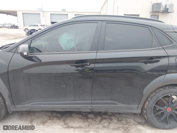 2021 Hyundai Kona NIGHT with VIN KM8K63A5XMU691471, listed as a IAAI auction lot 41589254 with 56,083 mi miles. Bid and sale history available at carsss.com. Image 14.