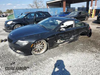 2008 BMW 6 Series 650i with VIN WBAEA53598CV91721, listed as a Copart auction lot 44541155 with 0 mi miles and Salvage Title. Bid and sale history available at carsss.com. Image 1.