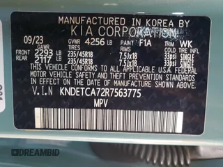 2024 Kia Seltos SX z VIN KNDETCA72R7563775, wystawiony jako Copart lot #48379655 z przebiegiem Nie podano mil oraz Szkoda całkowita • Salvage title. Historia ofert i sprzedaży dostępna na DreamBid. Obrazek 12.