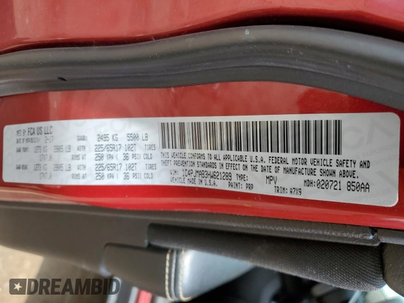 2017 Jeep Cherokee Sport with VIN 1C4PJMAB3HW621289, listed as a Copart auction lot 59317145 with 89,428 mi miles and Salvage title. Bid and sale history available at DreamBid. Image 13.