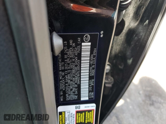 2020 Lexus ES 300h with VIN 58AD21B11LU004549, listed as a Copart auction lot 53437965 with 77,406 mi miles and Salvage title. Bid and sale history available at DreamBid. Image 12.