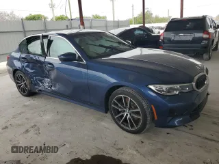 2021 BMW 3 Series 330i with VIN 3MW5R1J07M8B86693, listed as a Copart auction lot 59595985 with 43,852 mi miles and Salvage title. Bid and sale history available at DreamBid. Image 4.