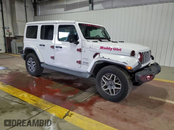 2024 Jeep Wrangler Sahara with VIN 1C4PJXEG8RW354580, listed as a Copart auction lot 64086715 with 11,721 mi miles and Salvage title. Bid and sale history available at DreamBid. Image 4.