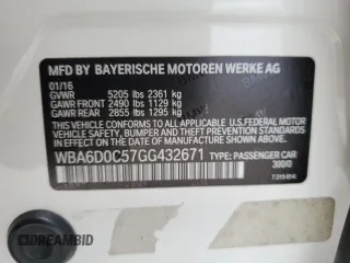 2016 BMW 6 Series 640i with VIN WBA6D0C57GG432671, listed as a Copart auction lot 86781034 with 118,161 mi miles and Salvage Title. Bid and sale history available at carsss.com. Image 14.