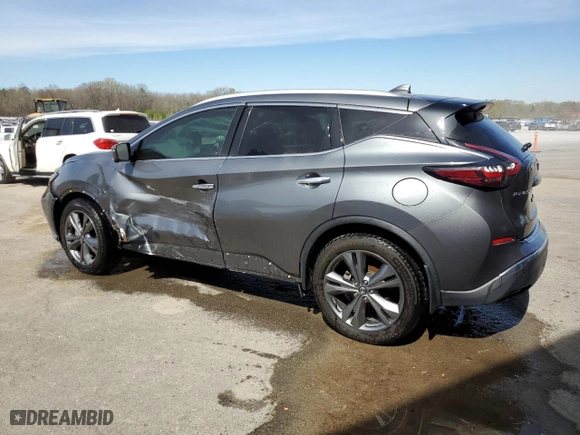 2020 Nissan Murano Platinum with VIN 5N1AZ2DS4LN122588, listed as a Copart auction lot 44756305 with 47,377 mi miles and Salvage Title. Bid and sale history available at carsss.com. Image 2.