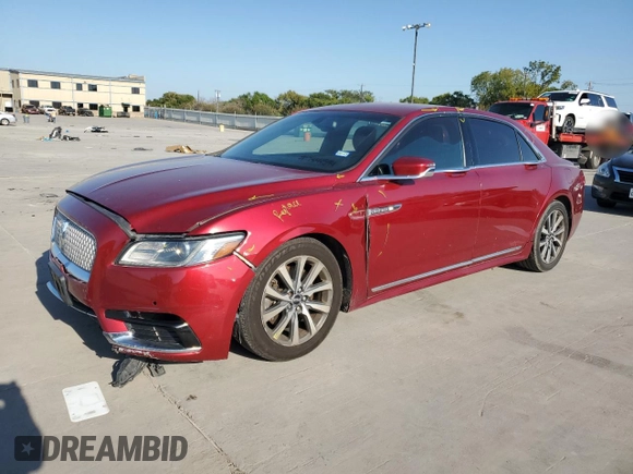 2017 Lincoln Continental Premiere with VIN 1LN6L9PK1H5608729, listed as a Copart auction lot 74144594 with 112,348 mi miles and Salvage Title. Bid and sale history available at carsss.com. Image 1.