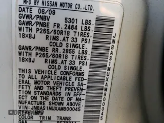 2010 Infiniti FX35 with VIN JN8AS1MUXAM800045, listed as a Copart auction lot 72498284 with 133,757 mi miles and Salvage Title. Bid and sale history available at carsss.com. Image 13.