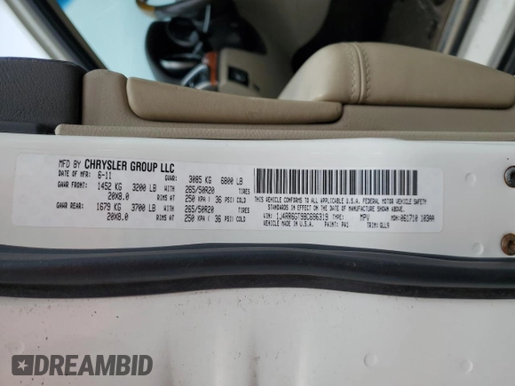 2011 Jeep Grand Cherokee Overland with VIN 1J4RR6GT9BC696319, listed as a Copart auction lot 56914185 with 211,661 mi miles and Salvage title. Bid and sale history available at DreamBid. Image 13.