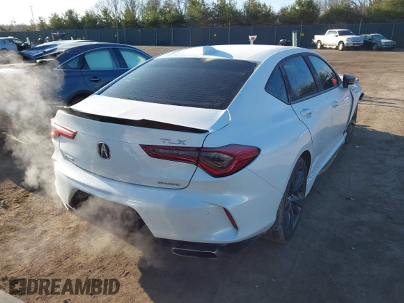 2021 Acura TLX w/A-Spec Package with VIN 19UUB6F50MA007713, listed as a IAAI auction lot 41864738 with 52,270 mi miles. Bid and sale history available at carsss.com. Image 4.