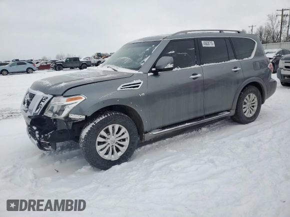 2017 Nissan Armada SV with VIN JN8AY2NC9H9505655, listed as a Copart auction lot 45628715 with 154,441 mi miles and Clean Title. Bid and sale history available at carsss.com. Image 1.